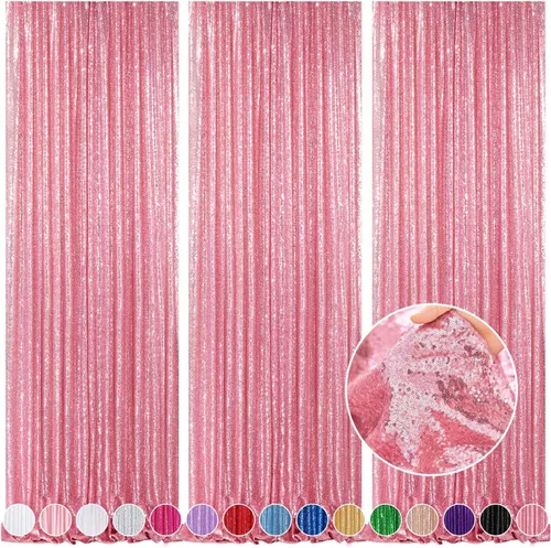 Miniatura 69 de Telón de fondo de lentejuelas moradas 2 paneles 2FTx8FT con purpurina telón de fondo cortinas para fiesta de Halloween fondo de fotos para bodas
