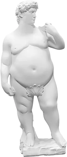 Figura creativa de resina de David de 13.78 pulgadas, figura divertida de obesidad griega, escultura de David, adornos para decoración del hogar