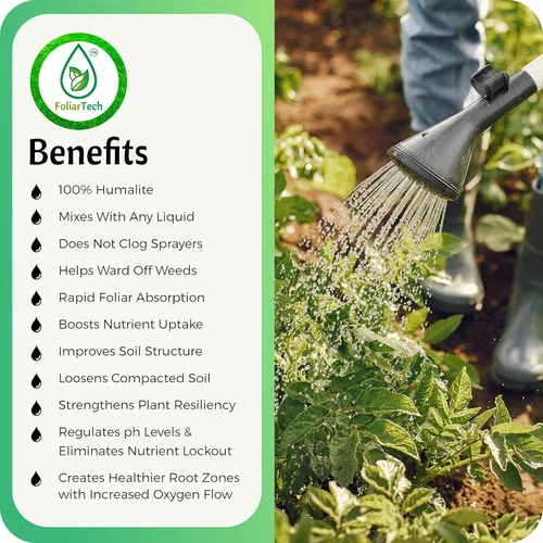 Miniatura 5 de FoliarTech - Fertilizante orgánico de ácido húmico para césped, mezcla mineral húmica fúlvica para árboles, arbustos, ornamentales, verduras