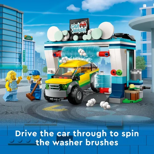 Miniatura 3 de LEGO City Car Wash 60362 Juego de Juguetes de Construcción, Divertida Idea de Regalo para Niños de 6+ Años, Presenta Cepillos Lavadores Giratorios e
