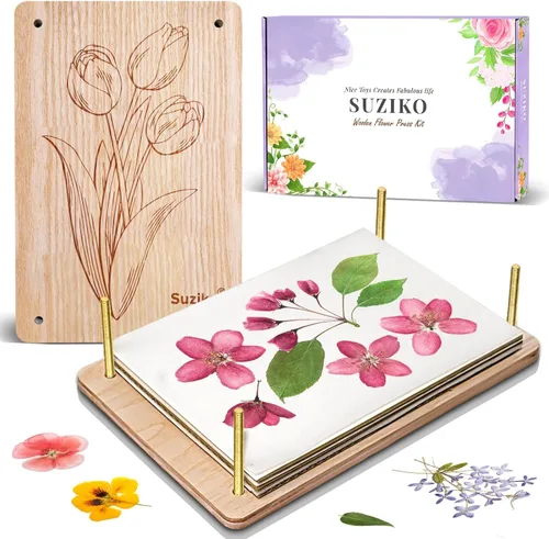 Miniatura 10 de Suziko Kit de prensa de flores grande para adultos y niños, 10.8 x 6.9 pulgadas, kit de preservación de plantas de flores, arte y manualidades