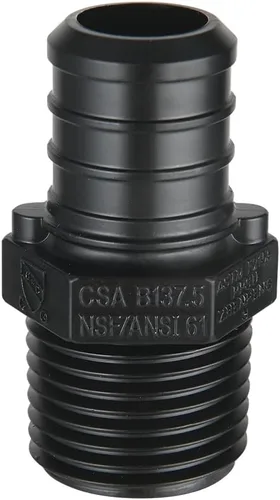 Miniatura 7 de Paquete de 10 unidades EFIELD Poly PPSU Barb Crimp Pex Fitting 1/2" X3/4" Macho NPT Adaptador, agua potable, (PPSU1807104)