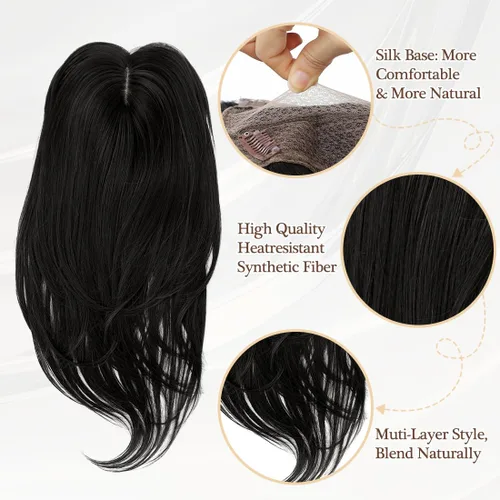 Miniatura 3 de UDU Toppers para el cabello para mujer, para adelgazar, pelo sintético, piezas de pelo para mujeres, múltiples capas, largo, lacio, ondulado