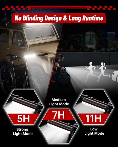 Miniatura 3 de Luces de bicicleta para montar de noche, luz trasera delantera recargable por USB, juego de faros de bicicleta, luz de aluminio, IPX5 impermeable