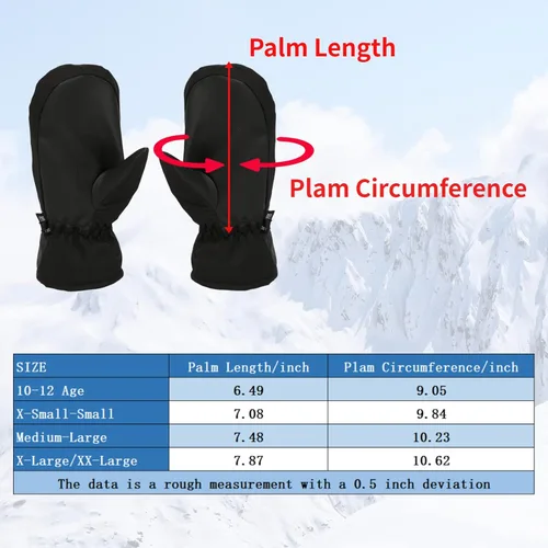 Miniatura 7 de ONNAS Guantes de esquí impermeables de invierno cálidos guantes de snowboard para hombres y mujeres, guantes térmicos resistentes al viento, guantes