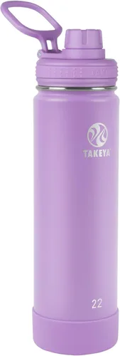 Miniatura 34 de Takeya Actives - Botella de agua de acero inoxidable, con aislamiento térmico y tapa de boquilla, capacidad de 24 onzas, color azul piedra Piedra