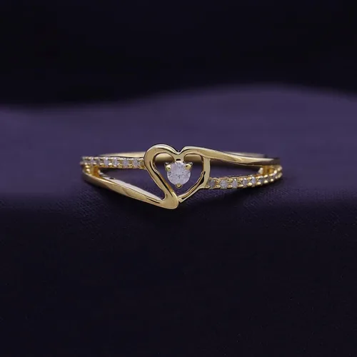 Miniatura 2 de Bypass - Anillo de promesa de corazón para mujer, 110 quilates, moissanita redonda, anillo de diamantes naturales o cultivados en laboratorio