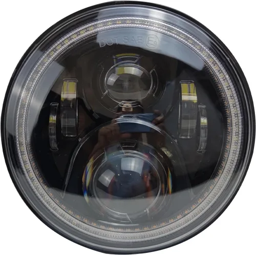 Miniatura 5 de Faros redondos LED de 7 pulgadas con halo DRL blanco, señal de giro ámbar, compatibles con JK JKU TJ