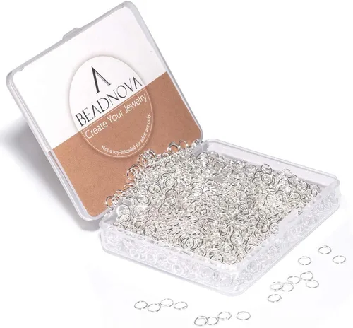 Miniatura 6 de BEADNOVA Anillos de salto de 4 mm plateados para hacer joyas Anillos abiertos para llaveros y reparación de collares (1200 piezas)