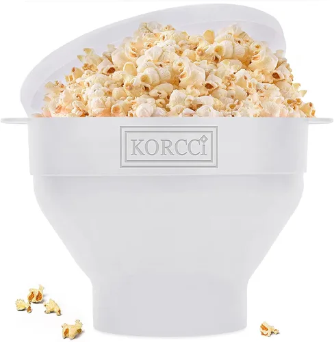 Miniatura 20 de El Original Korcci Palomitero de Silicona para Microondas, Palomitero para Microondas, Tazón Plegable para Hacer Palomitas en Microondas, No Azul