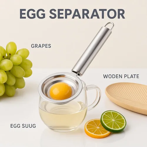 Miniatura 4 de Separador de huevos de acero inoxidable, herramienta de separación blanca de yema de huevo, herramienta de separación de huevo crudo, herramienta