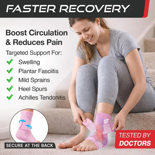 Miniatura 3 de Tobillera Sleeve Stars para mujeres y hombres, tobillera para esguince de tobillo, manga de compresión para alivio de la fascitis plantar, soporte