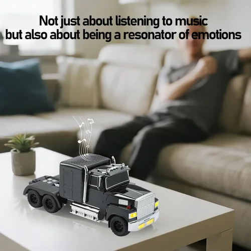 Miniatura 4 de WSTER American Truck Altavoz Bluetooth, modelo de coche retro, inalámbrico portátil con sonido estéreo HD, emparejamiento TWS, reproducción Negro
