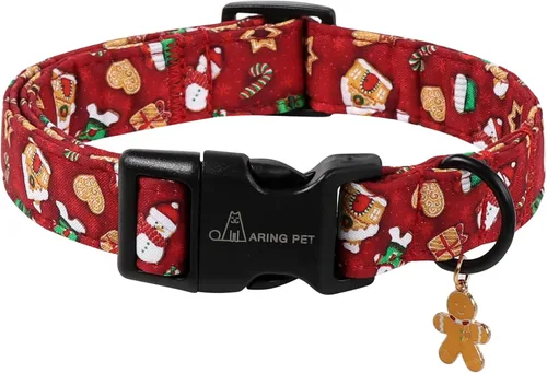 Miniatura 18 de ARING PET Collar de Navidad para perros, lindos collares de mascotas a cuadros rojos y negros con hebilla de liberación rápida para cachorros