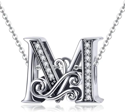 Miniatura 59 de BETTY&SARAH dije de plata esterlina 925 con forma de letra, para pulseras Pandora, letra del alfabeto, joya, regalo para mujer