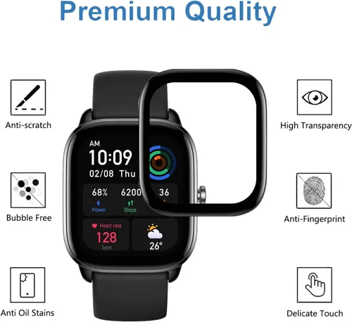 Miniatura 2 de Protector de pantalla para Amazfit GTS 4 Mini Smartwatch, HD transparente, antiarañazos, antihuellas dactilares, compatible con Amazfit GTS 4 Mini
