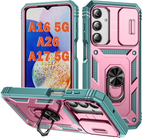 Miniatura 25 de PASNEW Funda para Samsung Galaxy A54, Soporte Metálico y Cubierta Deslizante para Cámara, Militar Multicapa Resistente de Cuerpo Completo a Prueba