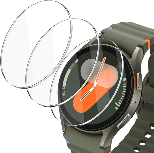 Miniatura 6 de Paquete de 3 protectores de pantalla para Samsung Galaxy Watch 7 de 1.575 pulgadas (1.575 in), película delgada transparente flexible de cobertura