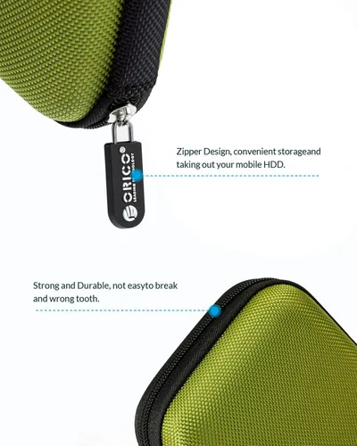 Miniatura 4 de ORICO Estuche para disco duro de 2.5 pulgadas, bolsa de transporte de almacenamiento de unidad externa, impermeable, a prueba de golpes