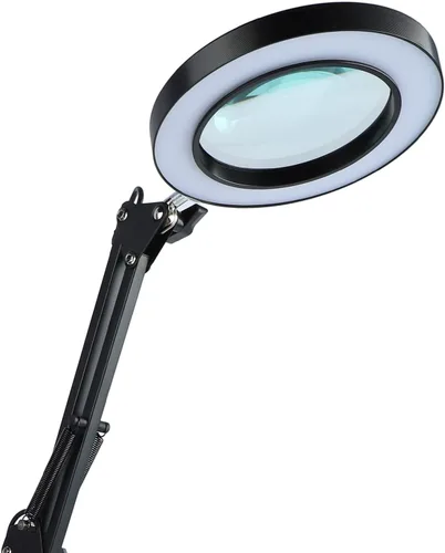 Miniatura 6 de Lámpara de aumento LED con abrazadera, 2.200 lupa regulable súper brillante con luz y soporte, lámpara de lupa de brazo giratorio ajustable