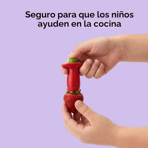 Miniatura 4 de Chef'n Original Stem Gem Quita-Tallos de Fresa, Rojo/Verde - 102-138-005