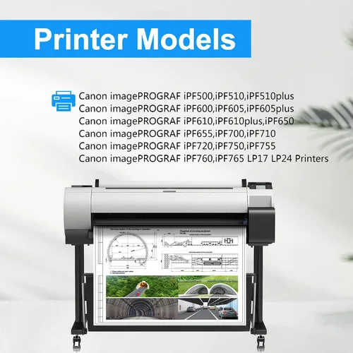 Miniatura 3 de LCL PFI102 Cartucho de tinta negra de repuesto para Canon PFI-102 PFI-102BK para Canon imagePROGRAF iPF500 iPF510 iPF600 iPF605 iPF610 iPF650 iPF655