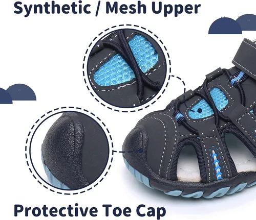 Miniatura 2 de Apakowa - Sandalias deportivas de playa infantiles con suela suave y punta cerrada para niños y niñas pequeños