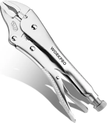 Miniatura 8 de WORKPRO Alicates de Bloqueo, Mini Alicates de Mordaza Curva de 4 pulgadas Vice Grips, Alicates de Bloqueo de Acero Cromo-Vanadio con Cortador
