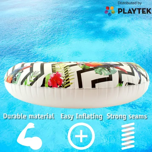 Miniatura 4 de Playtek - Flotador de piscina de 41 pulgadas, loro tropical grande para adultos y niños, tubo flotante para nadar en la playa, piscina, deportes
