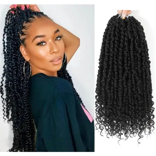 Miniatura 31 de Cabello de ganchillo Passion Twist, cabello Passion Twist pretrenzado, cabello Passion Twist de 10 pulgadas, trenzas de ganchillo cortas Passion