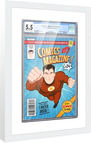 Miniatura 138 de Marco de cómic con paspartú para 8 CGC, CBCS o PGX Graded Comics - Marco de cómic blanco para cómics de 8.125 x 13 pulgadas Marco blanco