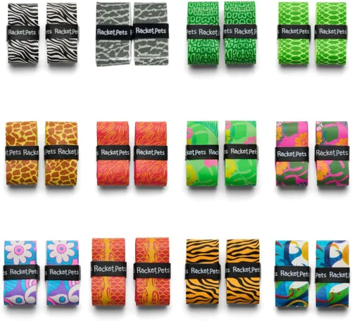 Miniatura 2 de Racket Pets Raqueta de tenis para niños, cinta antideslizante de agarre de tenis con estampado animal para raquetas juveniles, divertido agarre