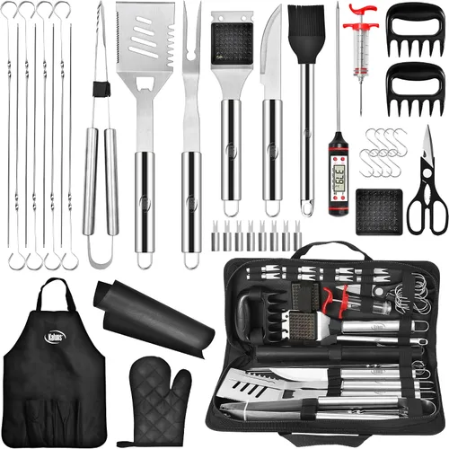 Miniatura 11 de Kaluns - Accesorios para parrilla, regalos para papá para el día del padre, juego de parrilla de acero inoxidable resistente, accesorios