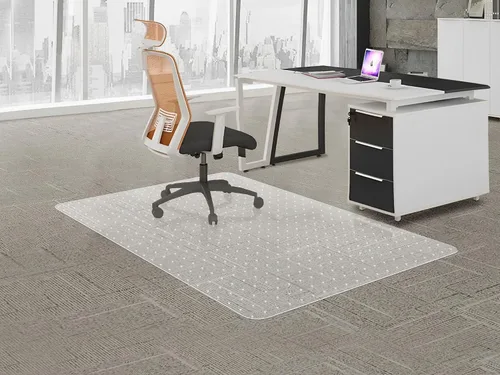 Miniatura 20 de Tapete para Silla de Oficina para Piso de Madera Dura, 48" x 30" Tapete de Vinilo Transparente para Silla de Escritorio Protector de Piso para Silla