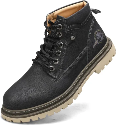 Miniatura 10 de Shaire Botas Chukka de cuero para hombre Botines con cordones para hombre Botas cómodas casuales