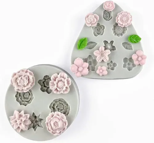 Miniatura 11 de Moldes de arcilla polimérica de flores, 2 moldes de arcilla polimérica para la fabricación de joyas, moldes de silicona en miniatura de margaritas