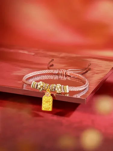 Miniatura 6 de ZHOU LIU FU 24K Solid Gold Bracelet Luck Fish Real Gold Charm Bracelet Adjustable Jewelry Braided Bracelet for Women Teens Girls