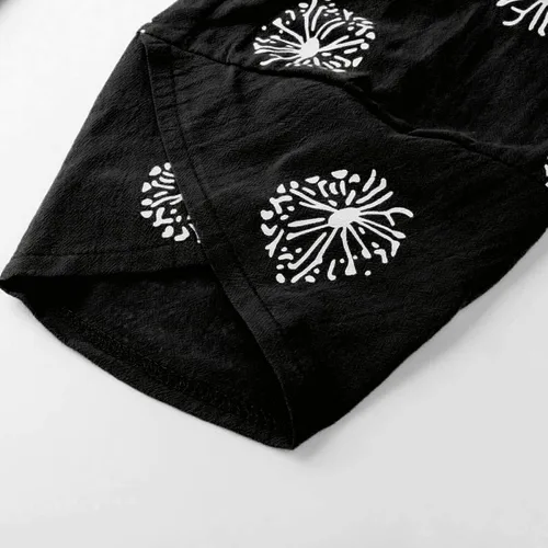 Miniatura 5 de Pantalones Capri de Lino de Algodón para Mujer 2025, Pantalones Palazzo Recortados Casuales con Estampado, Cintura Elástica, Pantalones Holgados