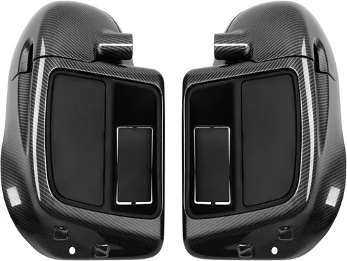 Miniatura 15 de Guantera de carenado de pierna ventilada inferior de mezclilla negra apta para Harley refrigerada por aire Touring Road King Street Glide Road Glide