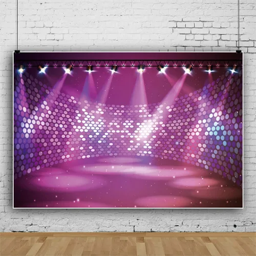 Miniatura 3 de Leyiyi Fondo de concierto de escenario gratuito de 5 x 3 pies, espectáculo de música, entretenimiento, discoteca, club, luces de fondo púrpura