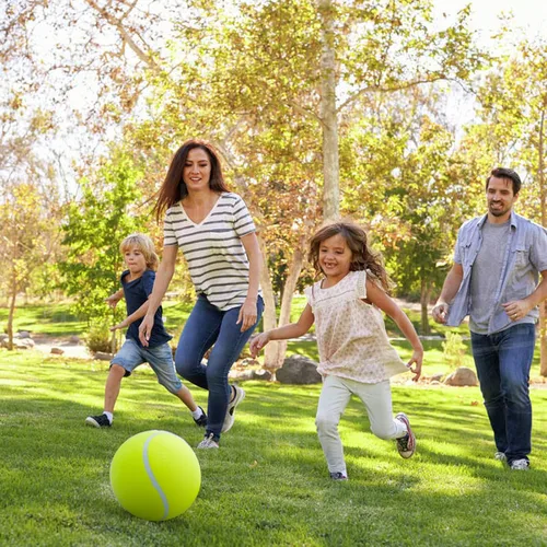 Miniatura 5 de Pelota de tenis grande para perros Banfeng, pelota de deporte gigante de 24 cm para perros, juguete interactivo para mascotas, regalo de cumpleaños