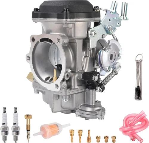 CV40 carburador y tornillo de mezcla de ralentí para HD Sportster 883 1200/Softail/Touring/Dyna & FXR CV 1.575 in Carb (con 2 bujías + juego de