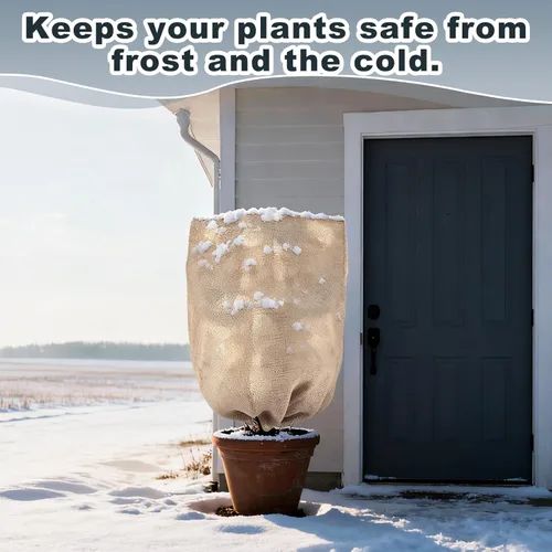 Miniatura 4 de ANPHSIN Cubiertas de arpillera para plantas de protección contra la congelación para el patio, protector de heladas de invierno grande de 40 x 47