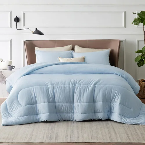 Miniatura 199 de Bedsure Juego de edredón Twin/Twin XL, ropa de cama suave beige para todas las estaciones, juego de cama teñido catiónico, 2 piezas, 1 edredón