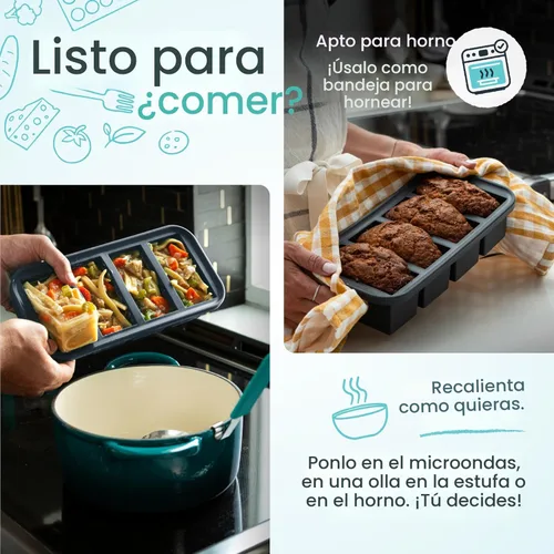 Miniatura 6 de Souper Cubes Set de regalo de moldes de silicona para congelador con 2 cucharadas, 1/2, 1 y 2 tazas de bandejas de silicona para congelador