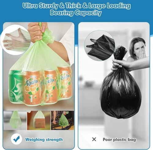 Miniatura 3 de 110 bolsas de basura pequeñas biodegradables, extragruesas y fuertes, bolsas de basura pequeñas sin perfume, bolsas de basura pequeñas sin perfume