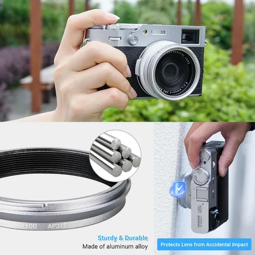 Miniatura 4 de Anillo adaptador de filtro de lente de metal de 1.929 in para cámara Fujifilm X100VI X100V X100F X100T X100S X100 X70 Instalación de cámara UV CPL