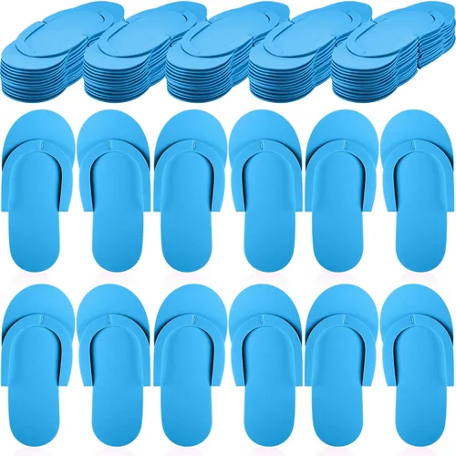 JenPen 60 Pairs Disposable Pedicure Slippers Foam Spa Pedi Flip Flops Bulk Foldable Sandals Shoes for Guest Women Men Salon Spa Hotel Shower Foot