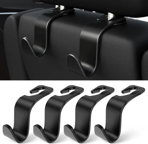 Miniatura 8 de Amooca - Gancho para reposacabezas de asiento de coche, 4 unidades, organizador de almacenamiento universal para bolso de mano, abrigo, ajuste