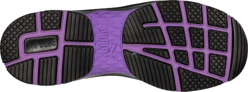 Miniatura 2 de PUMA Zapato industrial Stepper Low para mujer, color negro-morado, talla 8.5